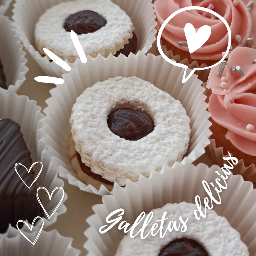 Galleta de Maicena con relleno de mermelada Galleta de maicena rellena de mermelada de frambuesa, ideal para cumpleaños y eventos en Viña del Mar